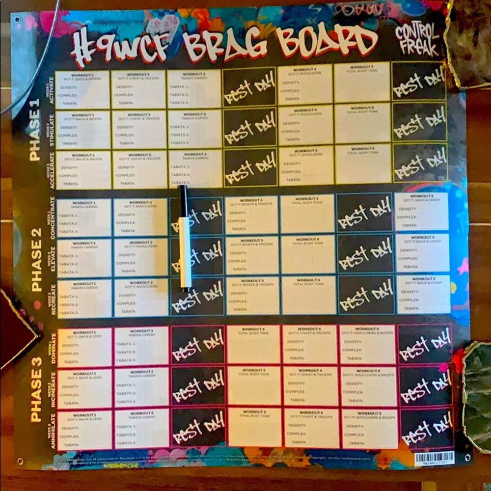 9 Week Control Freak Calendar + Brag Board